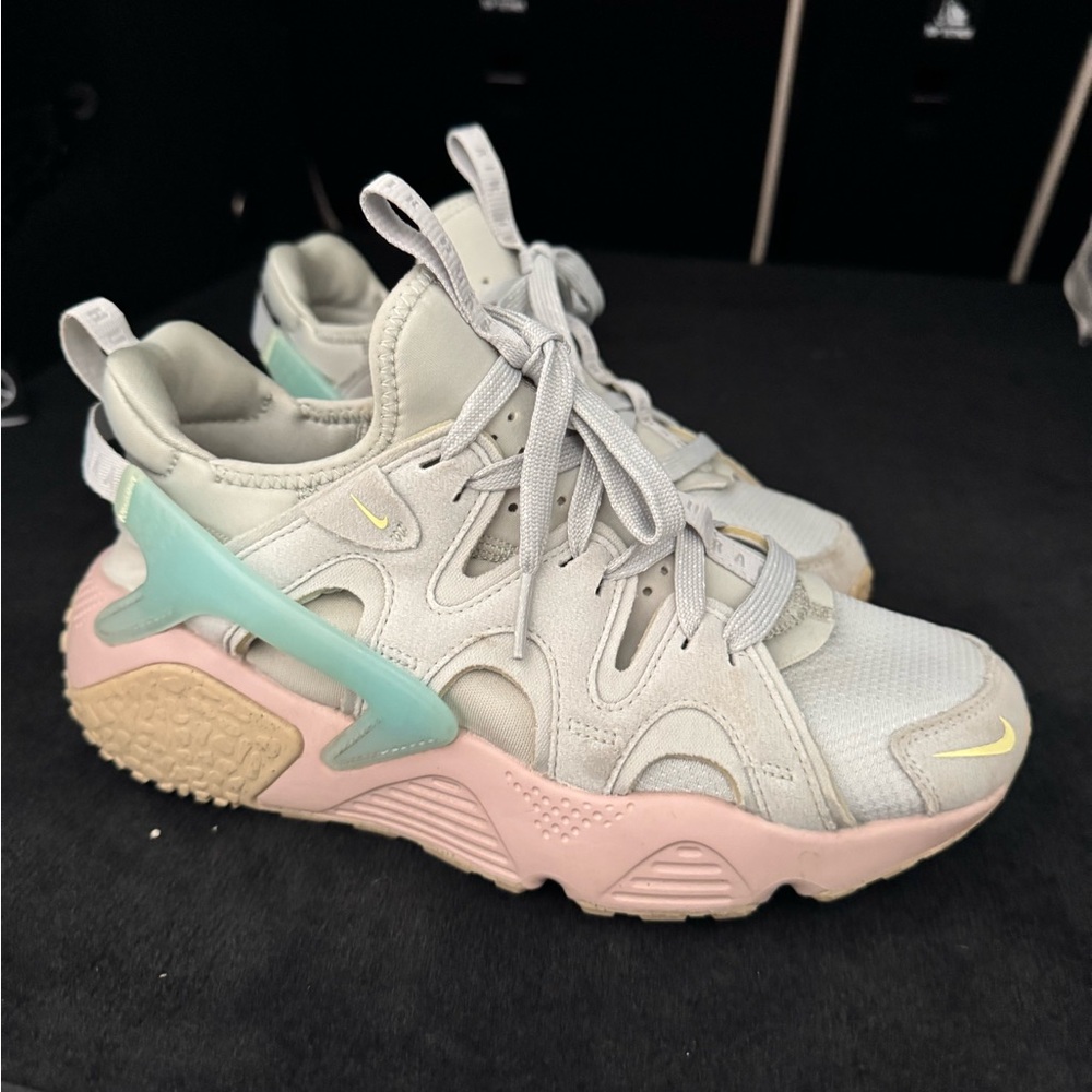 Nike Light Gray Sneakers with Pink and Mint Accents